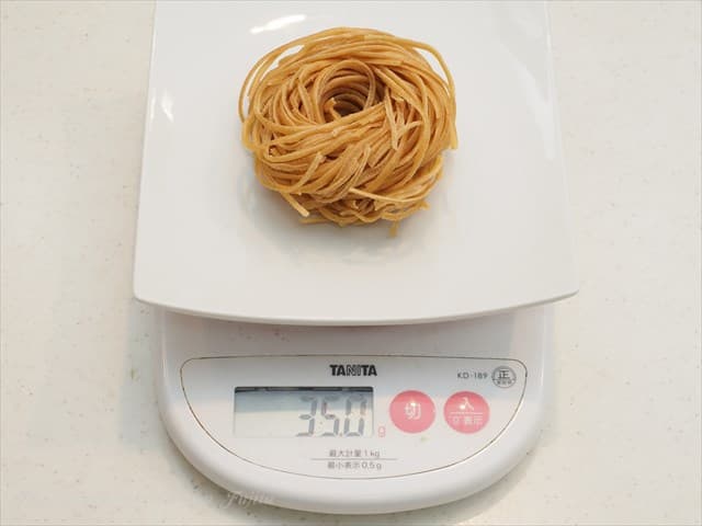 乾麺時の重さ