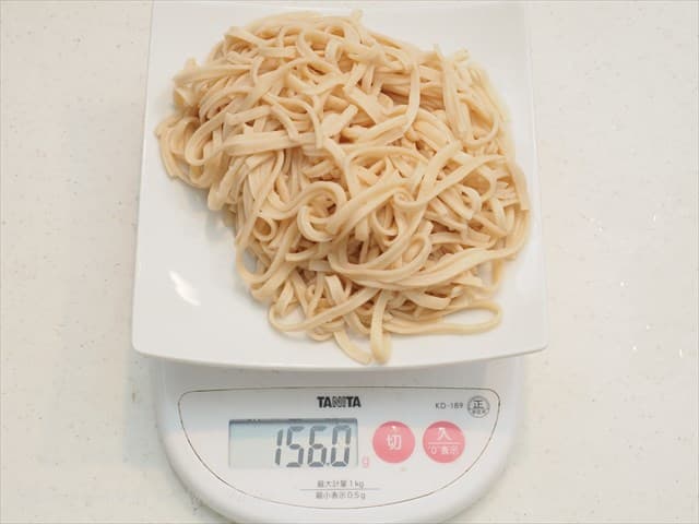 茹で上がりの重量